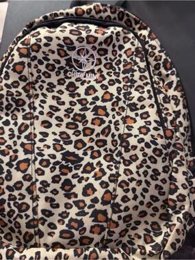 Chita Mini Leopard Print Mini Backpack - Cream & Brown
